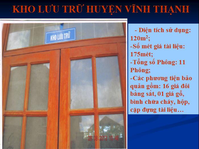 BÌNH ĐỊNH TỔ CHỨC LƯU TRỮ CẤP HUYỆN