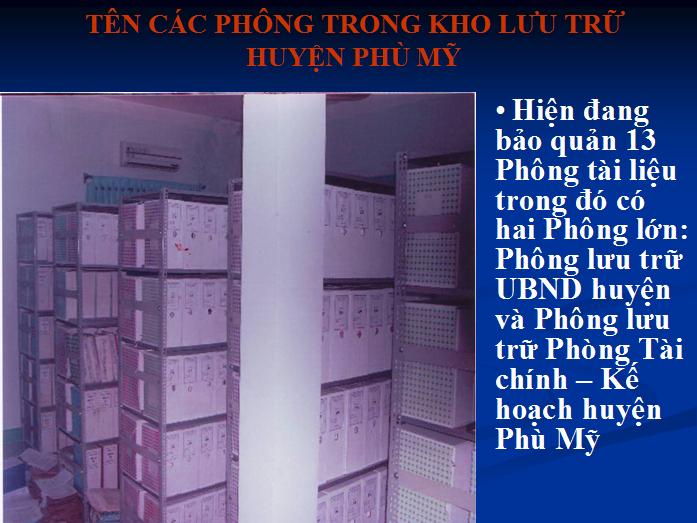 BÌNH ĐỊNH TỔ CHỨC LƯU TRỮ CẤP HUYỆN