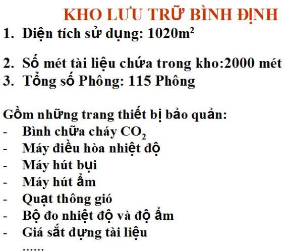 BÌNH ĐỊNH TỔ CHỨC LƯU TRỮ CẤP HUYỆN