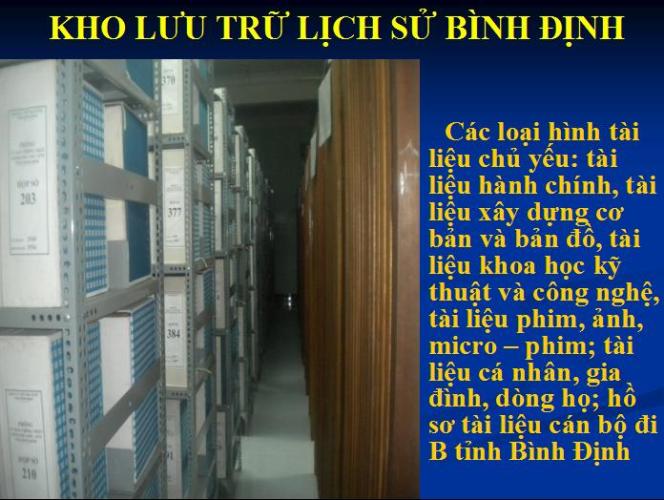 BÌNH ĐỊNH TỔ CHỨC LƯU TRỮ CẤP HUYỆN