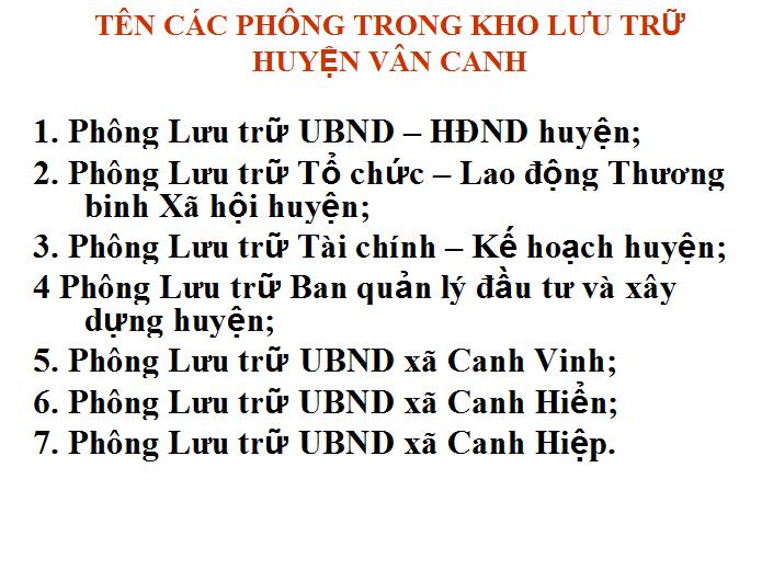 BÌNH ĐỊNH TỔ CHỨC LƯU TRỮ CẤP HUYỆN